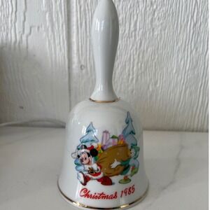 Disney‎ Collection Christmas 1985 Porcelain Bell Santa's Helpers Mickey Mouse